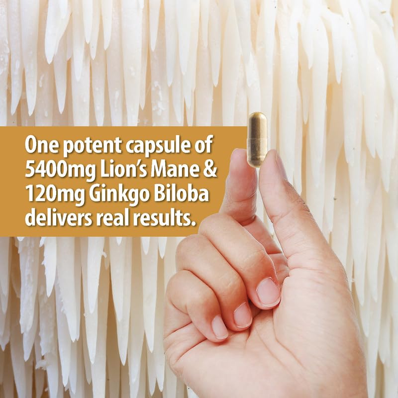 NooMost Organic Lions Mane Supplement Capsules 5400mg, Ginkgo Biloba 120mg NooMost Au supplements