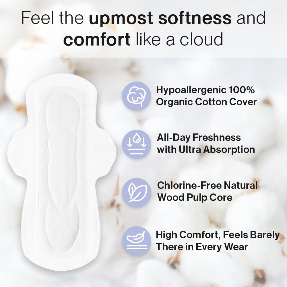 SANDIS Feminine Pad for Women - Regular 28 Count 100% Organic Cotton Ultra Thin with Wings SANDIS Au supplements
