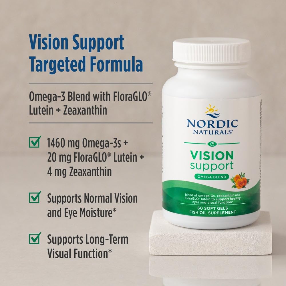 Nordic Naturals Vision Support, Lemon - 60 Soft Gels - with Zeaxanthin and FloraGLO Lutein, for Healthy Eyes and Vision - 30 Servings Nordic Naturals Au supplements