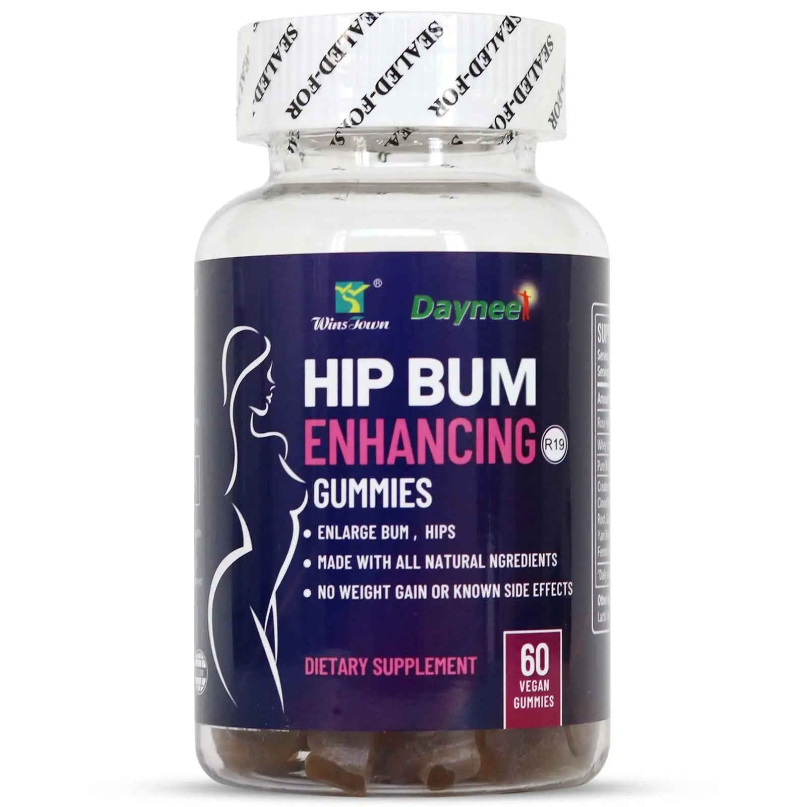 Wins Town Hip Butt Enhancement Gummies, Booty Multivitamins Supplements for Firm and Lift Bigger Buttocks for Women, 60 Count Wins Town Au supplements