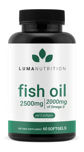 Luma Nutrition Omega 3 Fish Oil Supplement - Extra Strength 2500mg Per Serving - 2000mg EPA & DHA Per Serving - Brain and Heart Health - 60 Softgels, 30 Servings Luma Nutrition Au supplements
