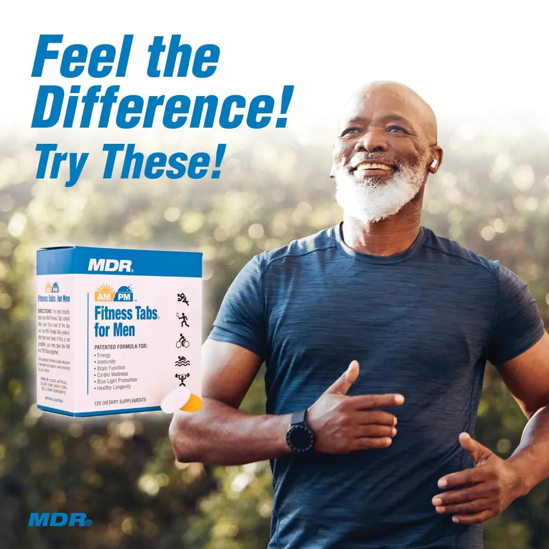 MDR Fitness Tabs Patented AM/PM Multivitamin for Men Doctor Formulated with Right Nutrients at The Right Time - Gluten Free - 2 Month Supply MDR Au supplements