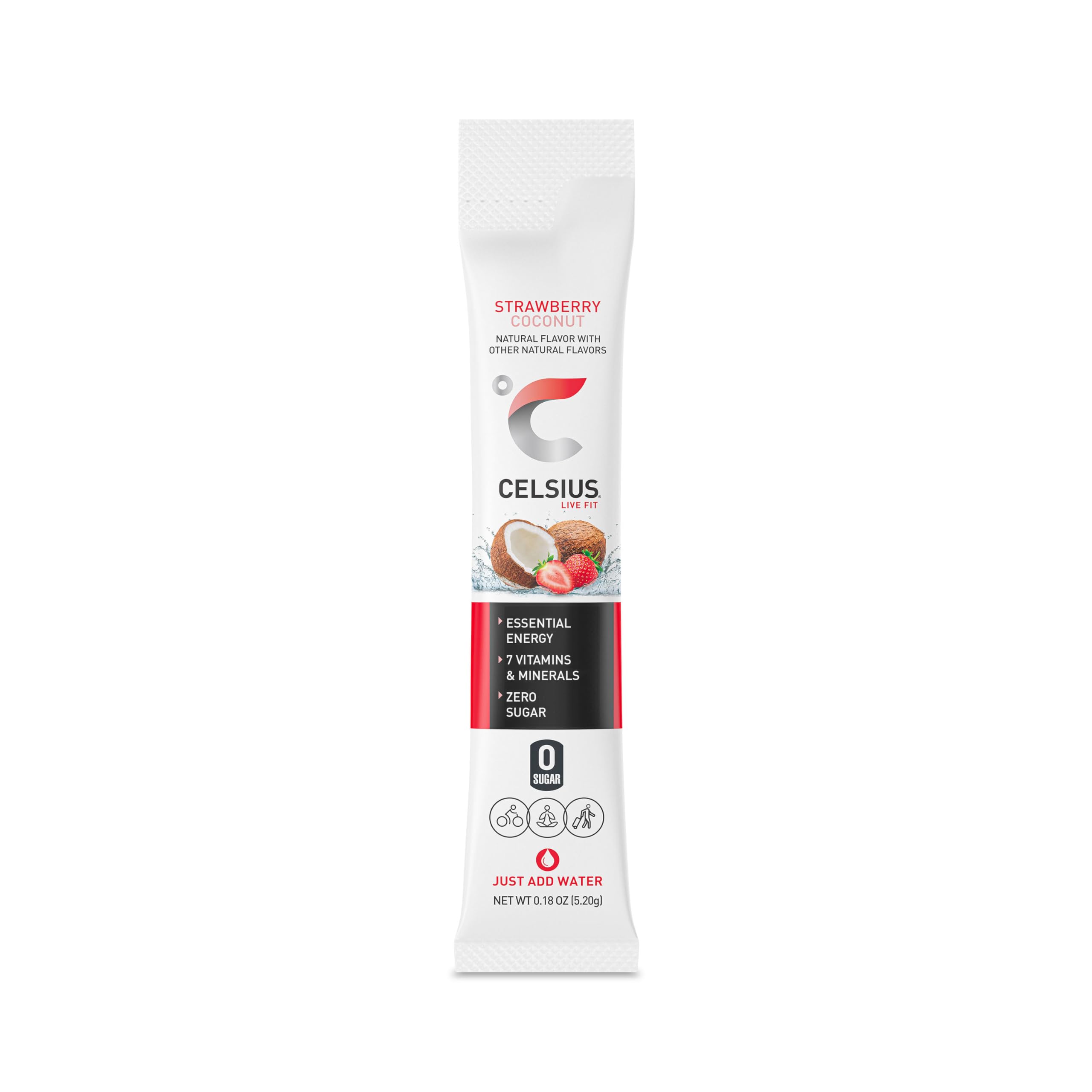 CELSIUS On-the-Go Essential Energy Drink Mix, Strawberry Coconut (14 Stick Pack) CELSIUS Au supplements