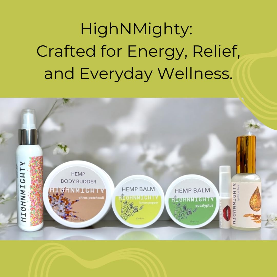 Highnmighty Maximum Strength Lemon Pepper Hemp Balm Salve | Daytime Relief, Relaxing, Natural, Fast-Acting Topical Cream for Muscle Joint Back Knee Shoulder Neck Elbow Hand Foot Relief, 60ml (2oz) Highnmighty Au supplements