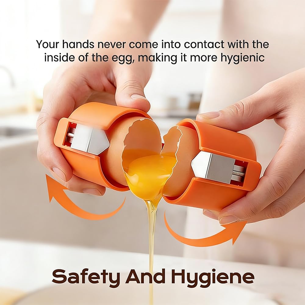 New Egg Shell Opener Egg Cracker Tool Stainless Steel, Multifunctional Egg Shell Opener for Raw Or Hard-Boiled Eggs, Kitchen Gadget for Cooking Baking (Orange Red) CLRZOL Au supplements