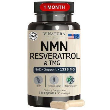 VINATURA NMN Complex Supplement 1325MG - NMN 1000mg with Resveratrol and TMG, Support NAD+, 60 Capsules VINATURA Au supplements