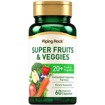 Piping Rock Fruits and Veggies Supplement | 60 Capsules | Superfood Fruit and Vegetables Vitamins | with Prebiotic Blend | Vegetarian Formula | Non-GMO, Gluten Free Piping Rock Au supplements
