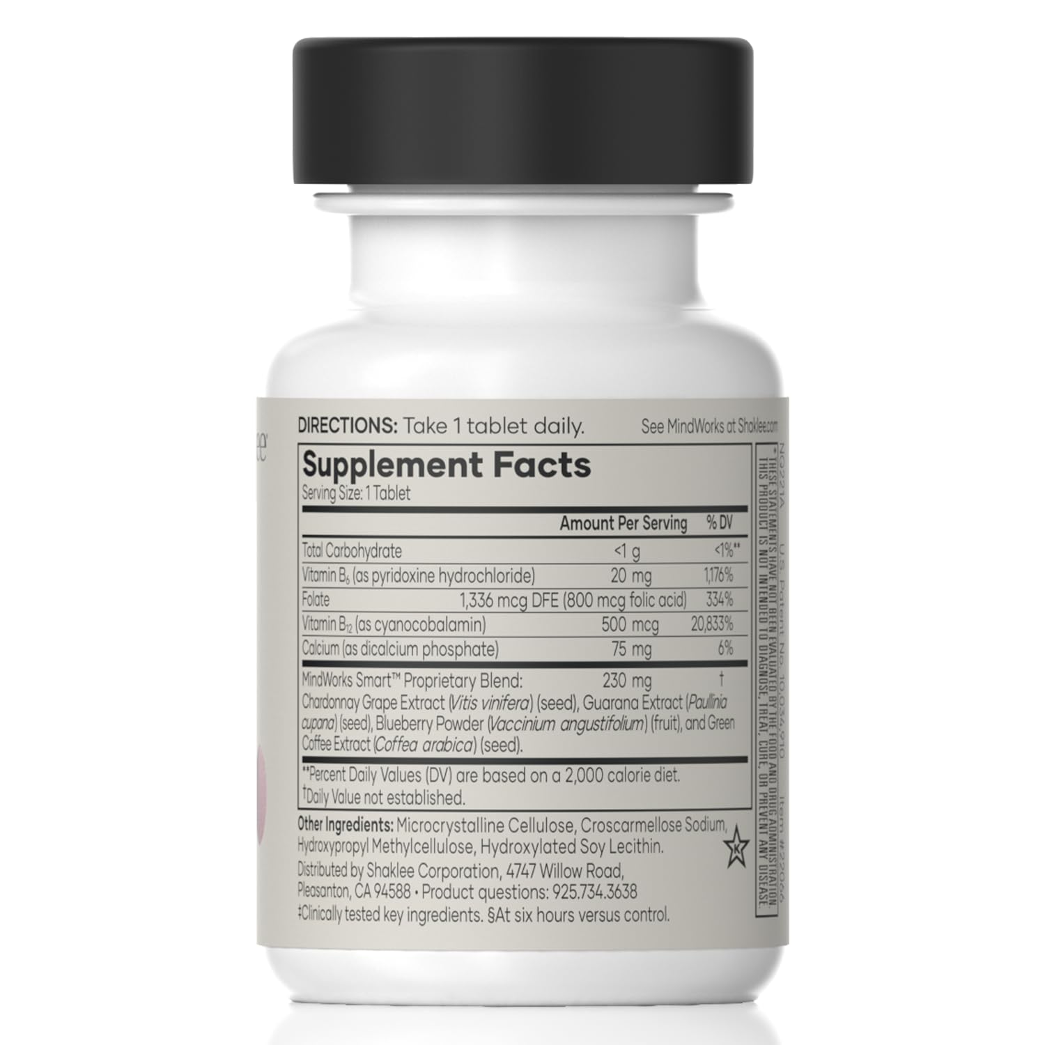 Shaklee MindWorks® - Brain Health Supplement for Brain Sharpness & Focus - Supported Nutrients & Extracts - Chardonnay Grape Seed Polyphenols, Guarana Extract, Vitamins B6, B12, Folate - 30 Tablets Shaklee Au supplements