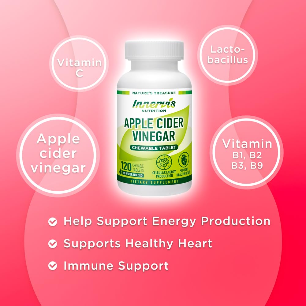 INNERVISNUTRITION Apple Cider Vinegar 120 Chewable Tablets Healthy Heart Immune INNERVISNUTRITION Au supplements