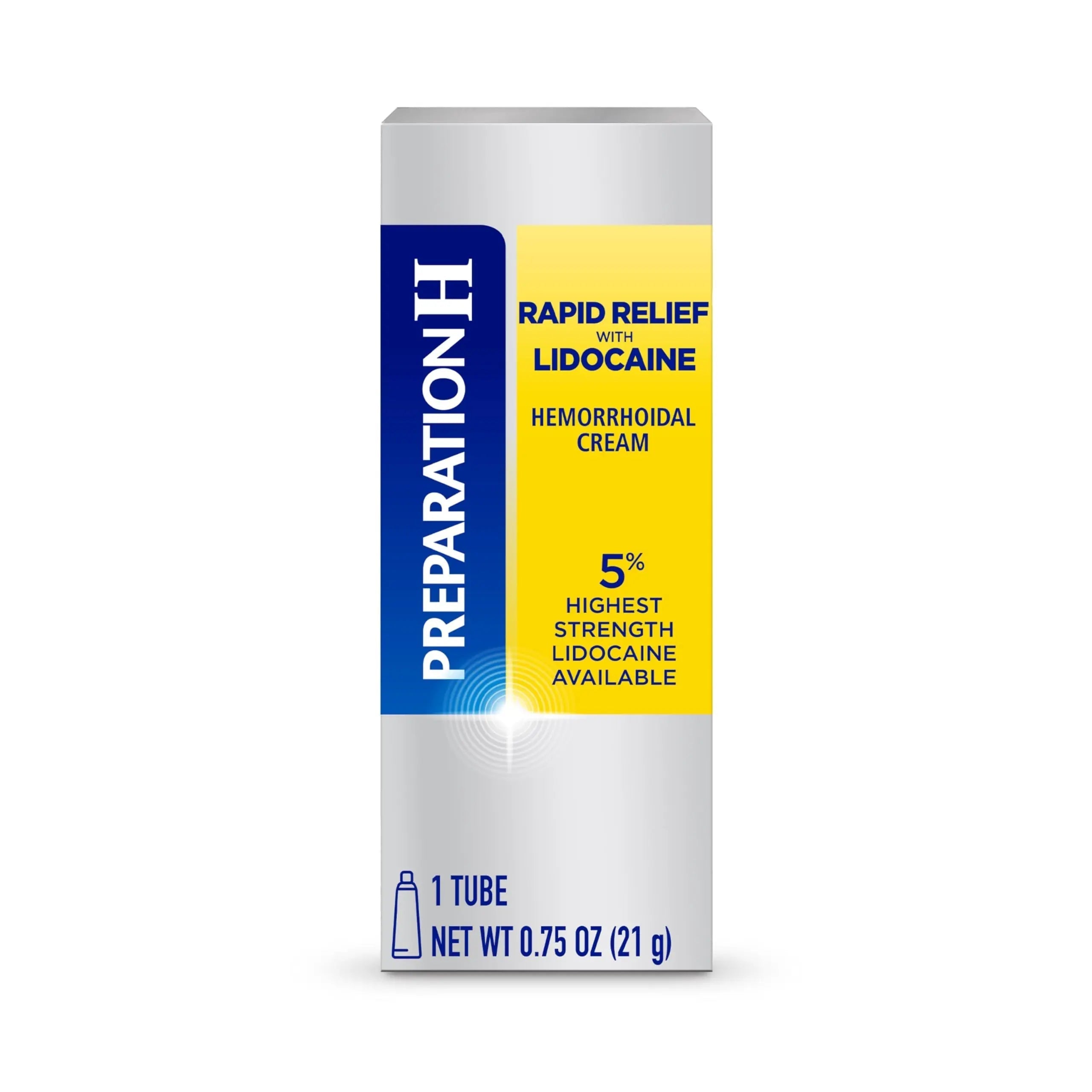 Preparation H Rapid Relief Hemorrhoid Cream with Lidocaine, Numbing Relief for Swelling, Pain, Burning and Itching - 0.75 Oz Tube Preparation H Au supplements