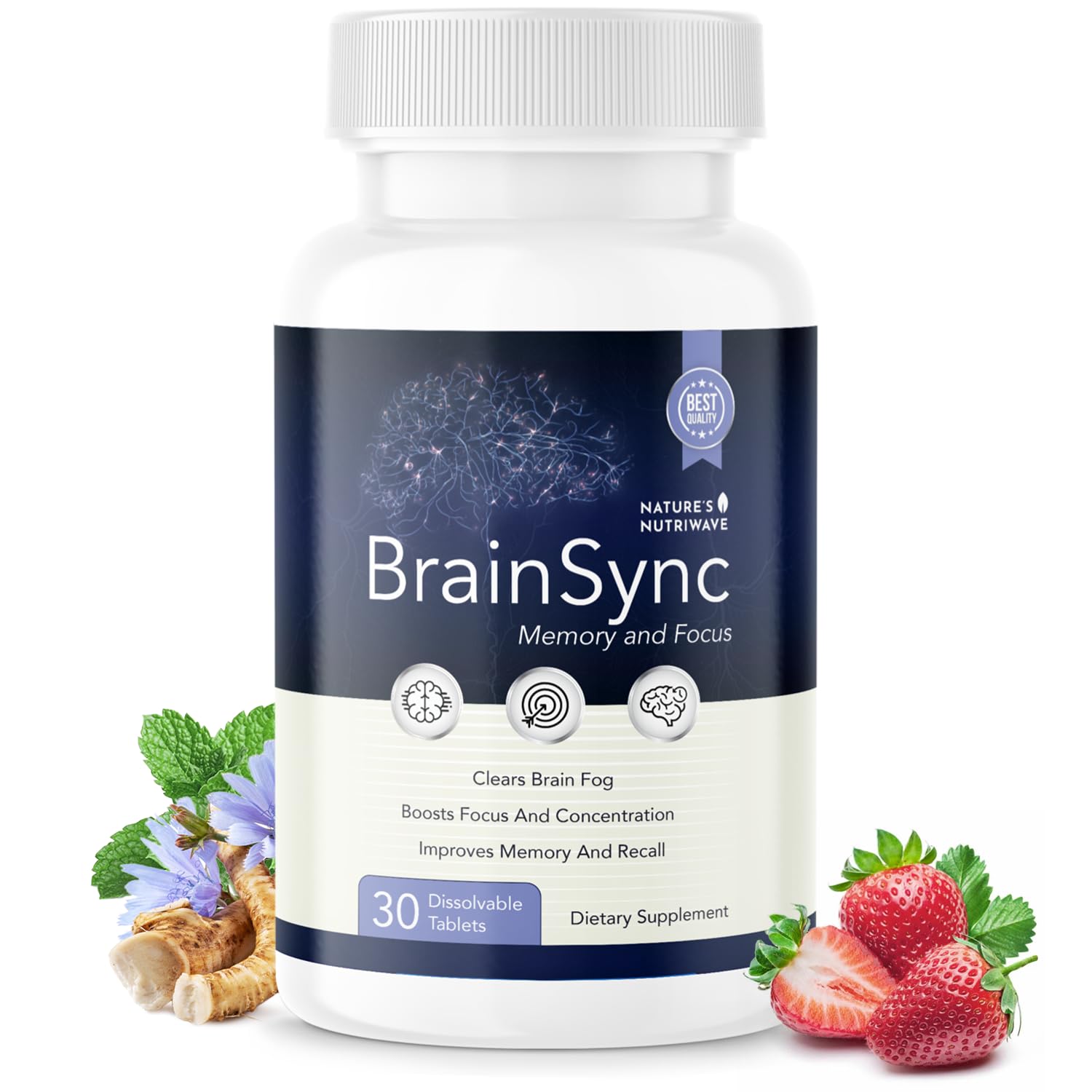 Nature’s NutriWave BrainSync Probiotic Supplement – Supports Daily Wellness & Gut-Brain Balance – 3.6 Billion CFU – 30 Dissolvable Tablets, 1 Month Supply Nature’s NutriWave Au supplements