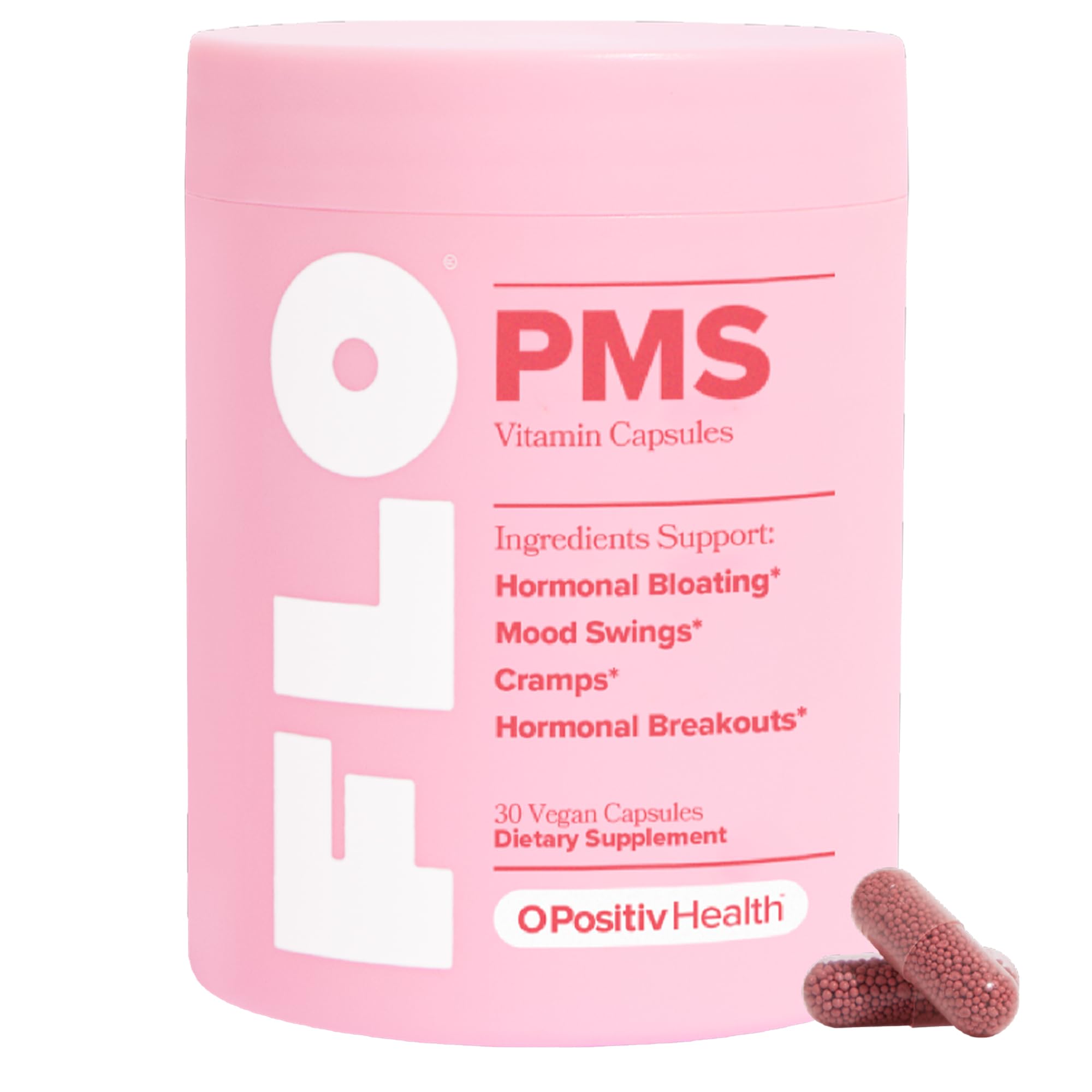 O Positiv FLO PMS Vitamins for Women, 30 Servings (Pack of 1) - Proactive PMS Relief - Targets Hormonal Breakouts, Bloating, Cramps, & Mood Swings with Chasteberry, Vitamin B6, & Lemon Balm O Positiv Au supplements