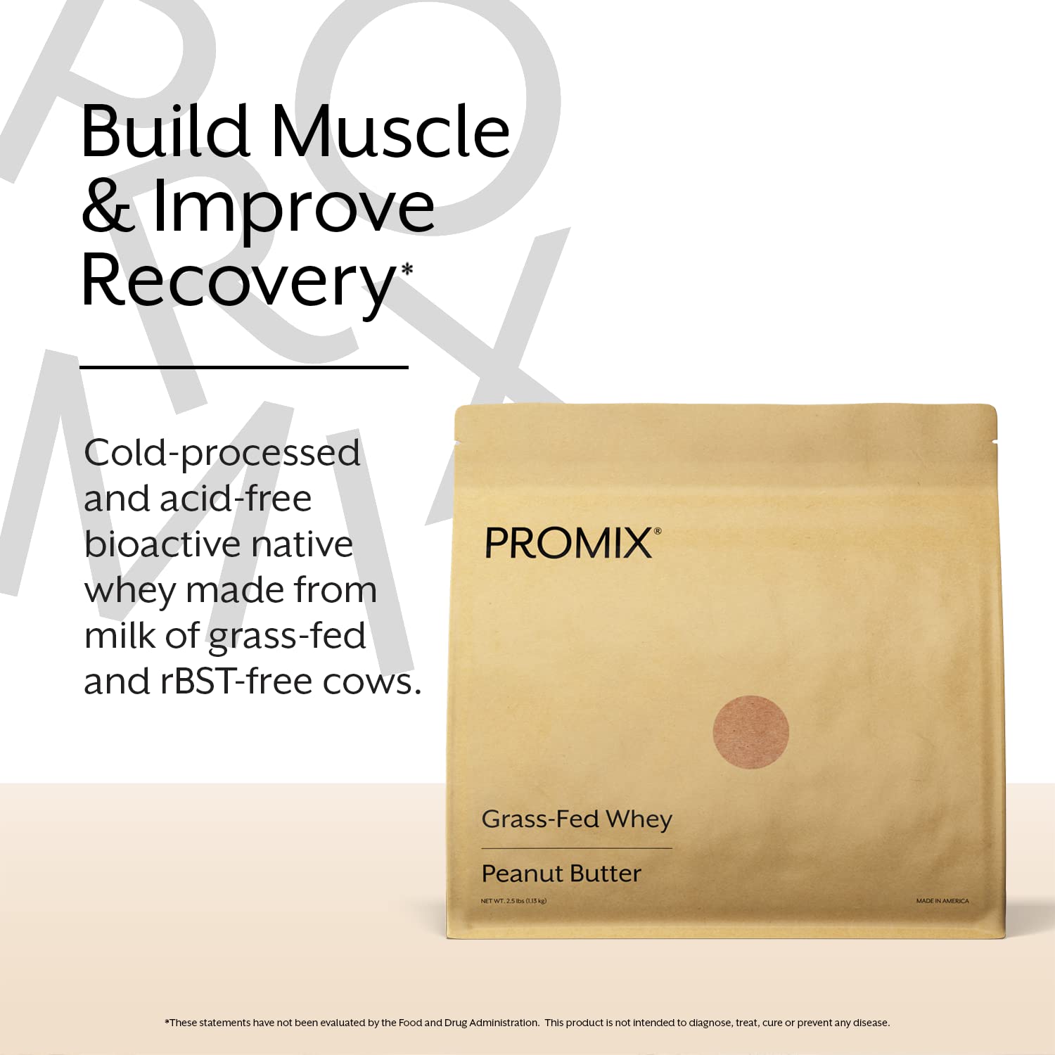 Promix Whey Protein Powder, Peanut Butter - 2.5lb Bulk - Grass-Fed & 100% All Natural ProMix Nutrition Au supplements