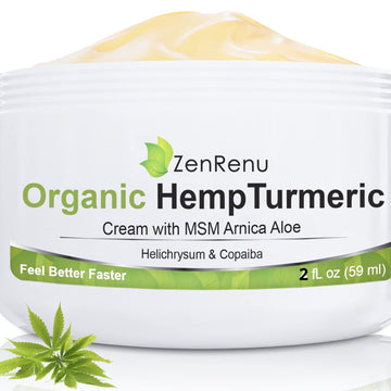 Zenrenu Hemp Joint & Muscle Relief Cream with Turmeric, Arnica, MSM, Hemp Oil & 7 Essential Oils - Non-Greasy & Soothing Formula for Back, Neck, Elbows, Knees, & Hip - ZenRenu, 2 oz Zenrenu Au supplements