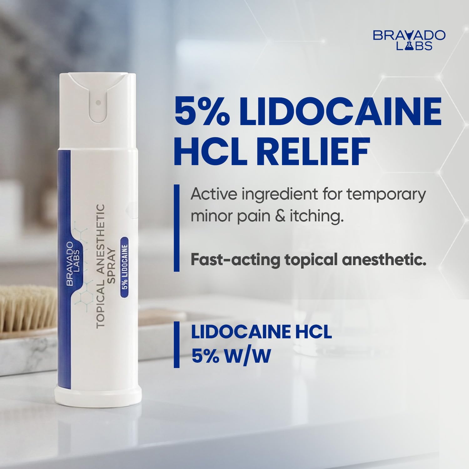 Bravado Labs 5% Lidocaine Spray Pain Relief - Maximum Strength Numbing Spray with Arnica & Emu Oil - Topical Anesthetic for Burns, Pain & Itch Relief - 1oz Bravado Labs Au supplements