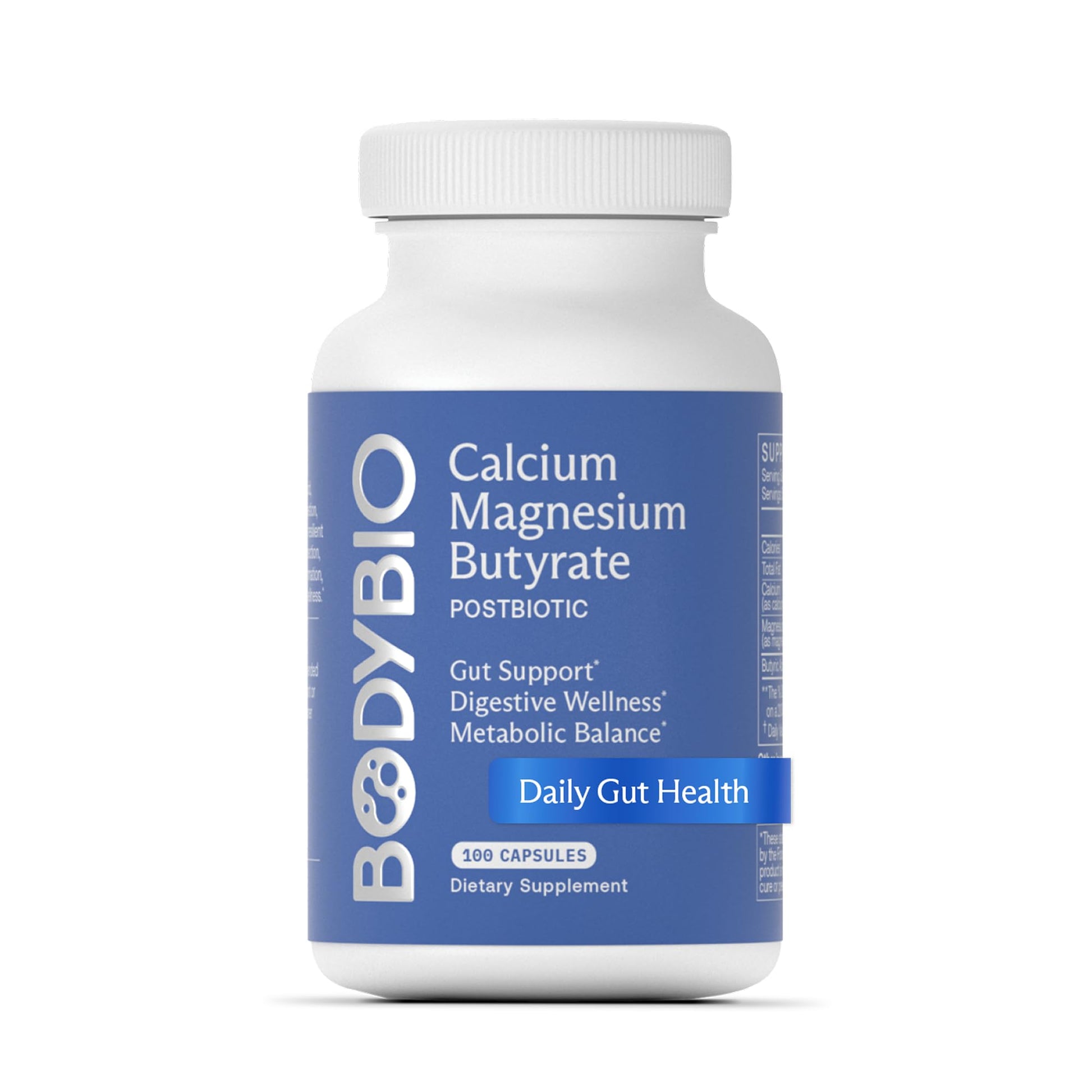 BodyBio Butyrate - Postbiotic for Gut Health, Digestive Support, Bloat, Gas & Constipation Relief, Leaky Gut Repair - Calcium, Magnesium + Butyric Acid Supplement for GI Wellness BodyBio Au supplements