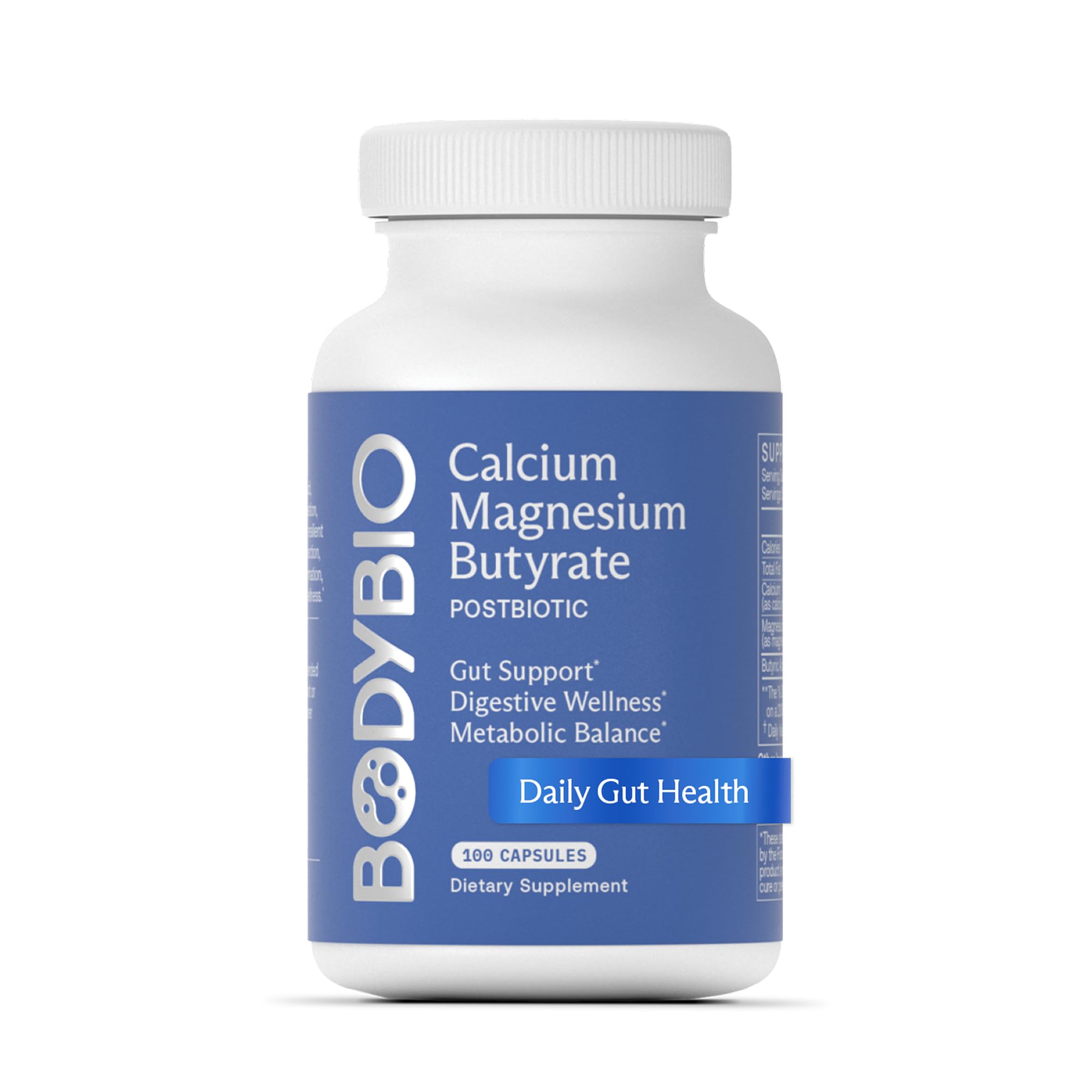BodyBio Butyrate - Postbiotic for Gut Health, Digestive Support, Bloat, Gas & Constipation Relief, Leaky Gut Repair - Calcium, Magnesium + Butyric Acid Supplement for GI Wellness BodyBio Au supplements