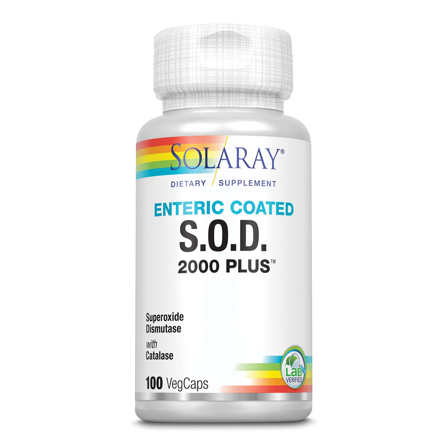 SOLARAY S.O.D. 2000 Plus - Superoxide Dismutase (SOD) and Catalase Antioxidant Supplement, Wellness Support - w/Green Tea Extract, Calcium, Rosemary, Grape Seed Extract, 60-Day Guarantee, 100 Servings SOLARAY Au supplements