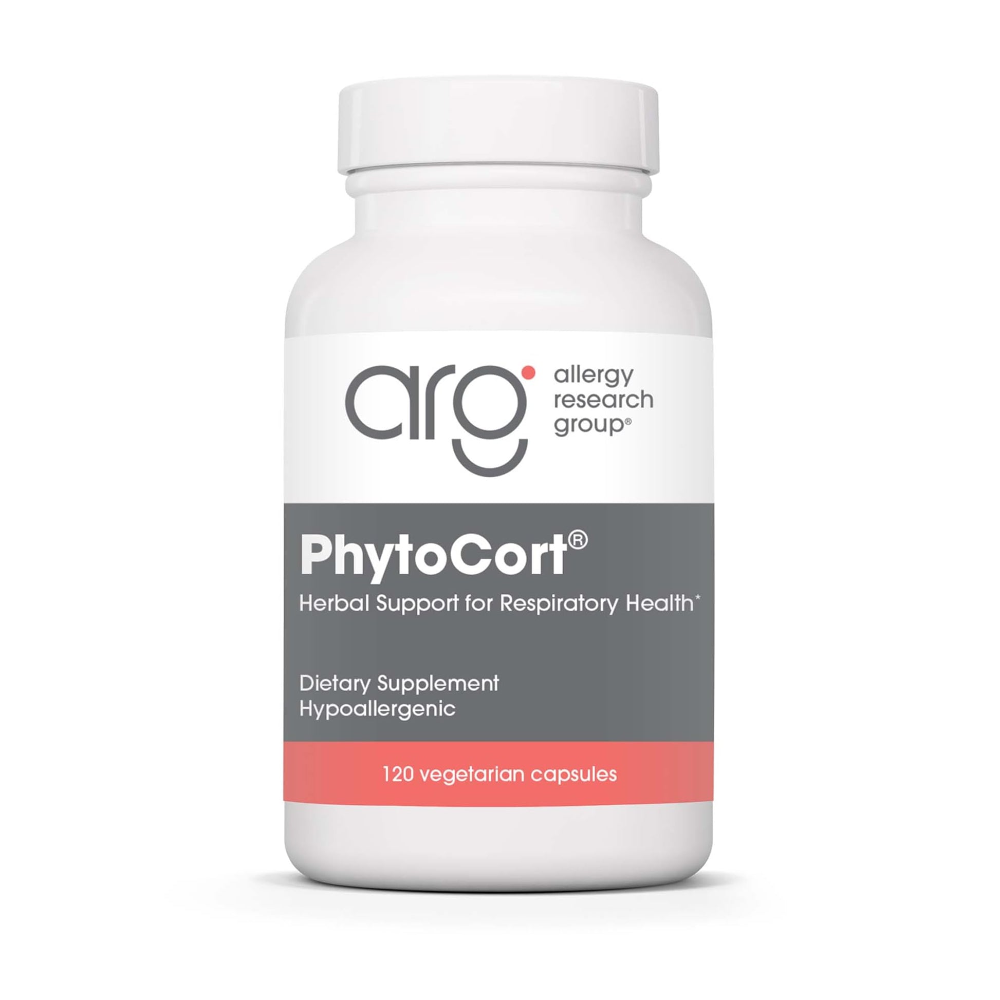 Allergy Research Group PhytoCort Supplement - Respiratory Support, Lung Health, Lung Detox, Lung Cleanse, Healthy Breathing, Herbal Support, Reishi, Licorice, Noni, Vegetarian Capsules - 120 Count Allergy Research Group Au supplements