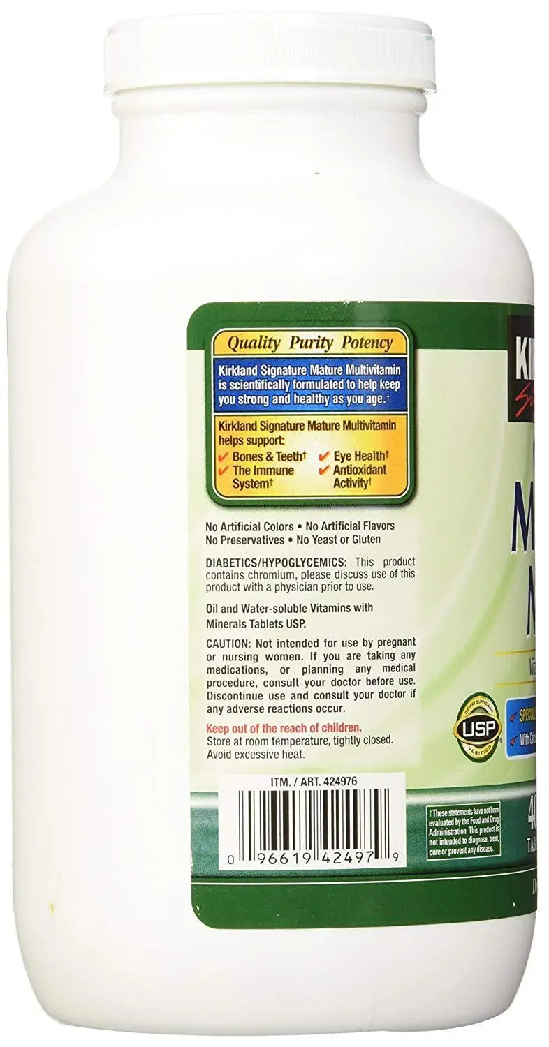 Kirkland Signature Adult 50+ Multi Vitamins & Minerals, 400 Tablets (2 Pack) KIRKLAND Au supplements