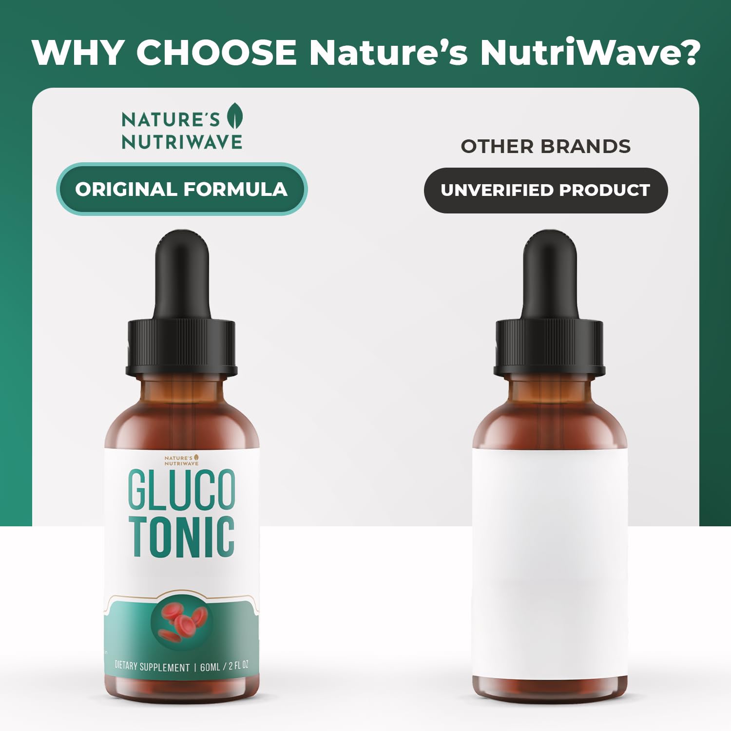 Nature’s NutriWave GlucoTonic – Liquid Formula with Chromium & Herbal Extracts – Natural Flavor – Non-GMO – 60ml, 2FL OZ, 60 Servings, 1 Month Supply Nature’s NutriWave Au supplements