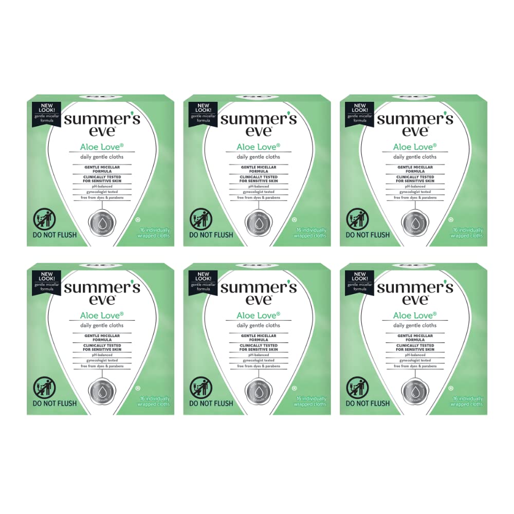 Summers Eve Cleansing Cloths 16 Count Aloe Love (6 Pack) Summer's Eve Au supplements