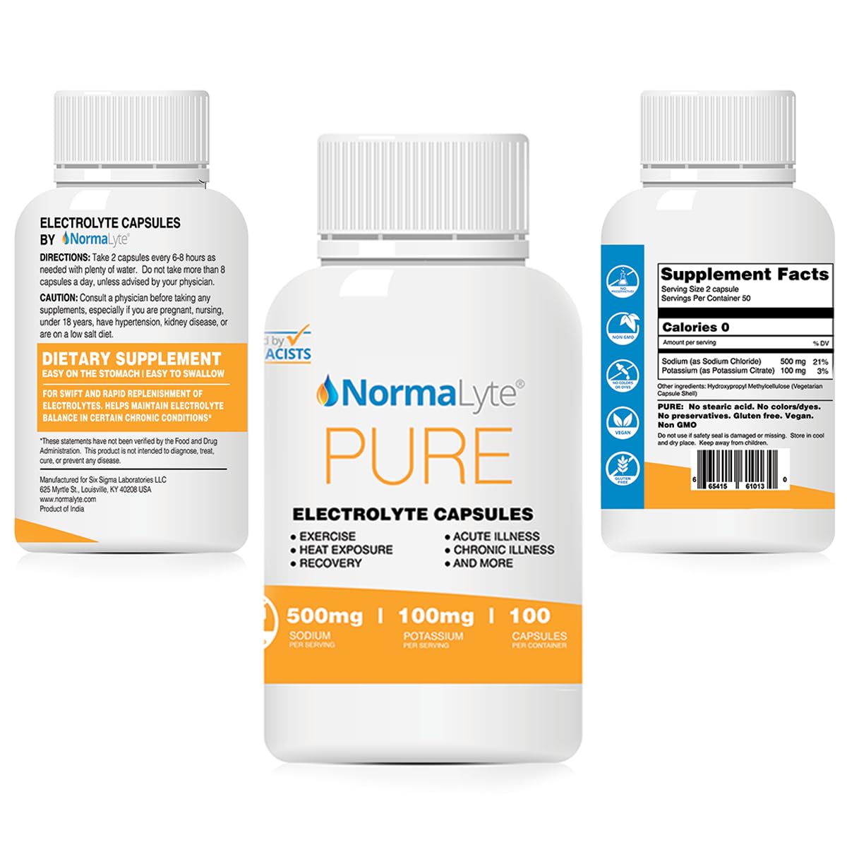 NormaLyte Electrolyte Capsules - Replenish Electrolytes for Peak Performance - Hydration Salt Pills with Essential Minerals for Energy Boost, and Muscle Recovery - 100ct/Bottle NormaLyte Au supplements
