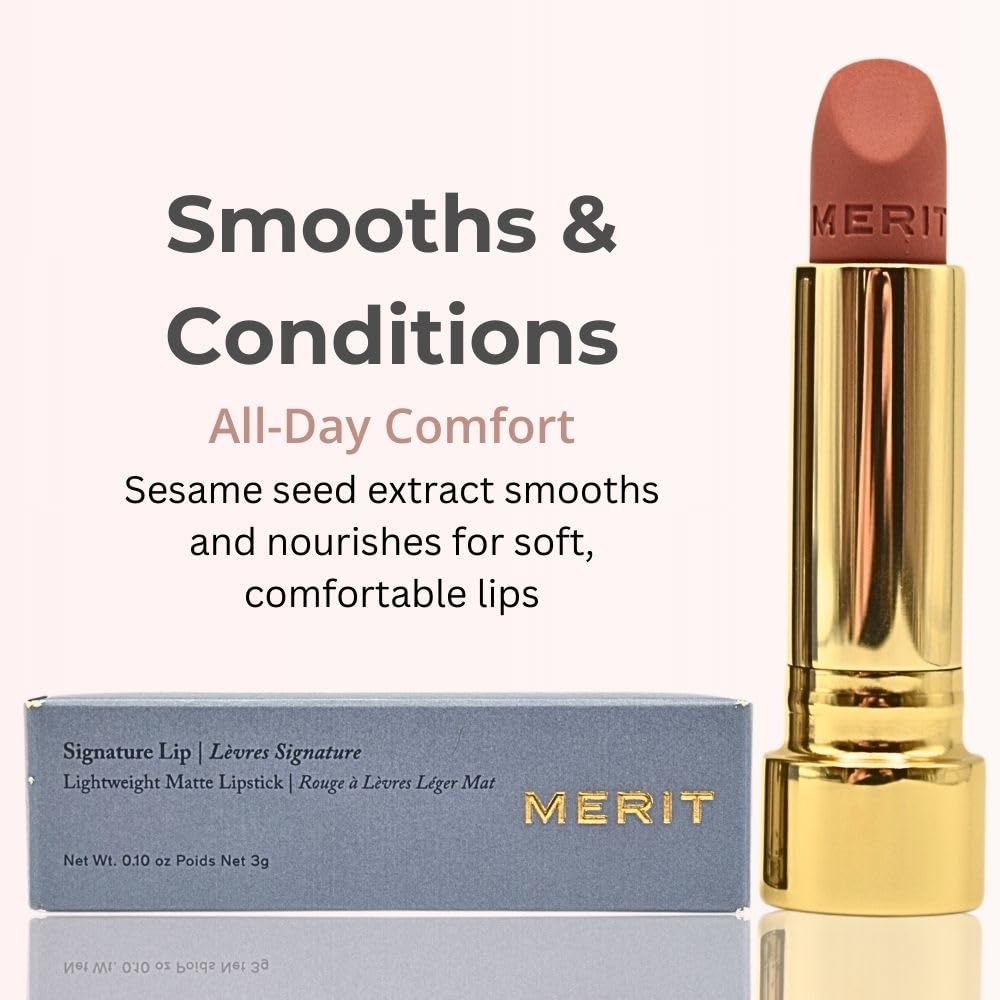 Merit Signature Lip Lightweight Matte Lipstick - 0.10 oz / 3 g (Classic (neutral), standard) Merit Au supplements