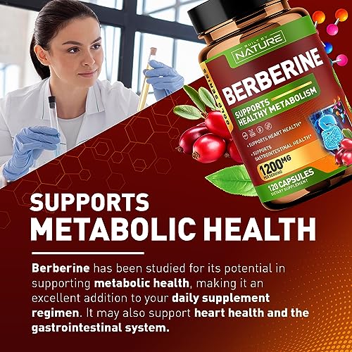 Berberine 1200mg - 100% Pure Berberine HCl Supplement, High Strength Berberine Built by Nature Au supplements