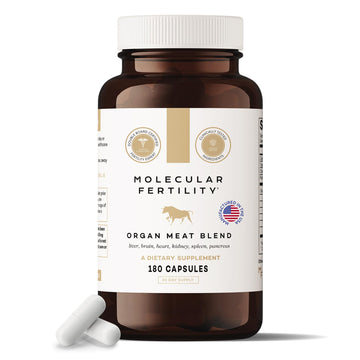 Molecular Fertility Beef Organ Complex - Pasture-Raised, Grass Fed Beef Liver, Brain, Heart, Spleen, Pancreas Blend, Healthy Hormone Balance and Fertility Supplement for Women and Men, 180 Capsules Molecular Fertility Au supplements