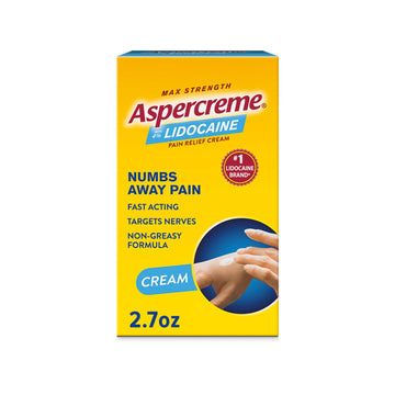 Aspercreme Lidocaine Pain Relief Cream Soothes Aggravated Nerves, Numbing Topical Analgesic with Max-Strength 4% Lidocaine & Moisturizing Aloe, 2.7 Oz. Aspercreme Au supplements