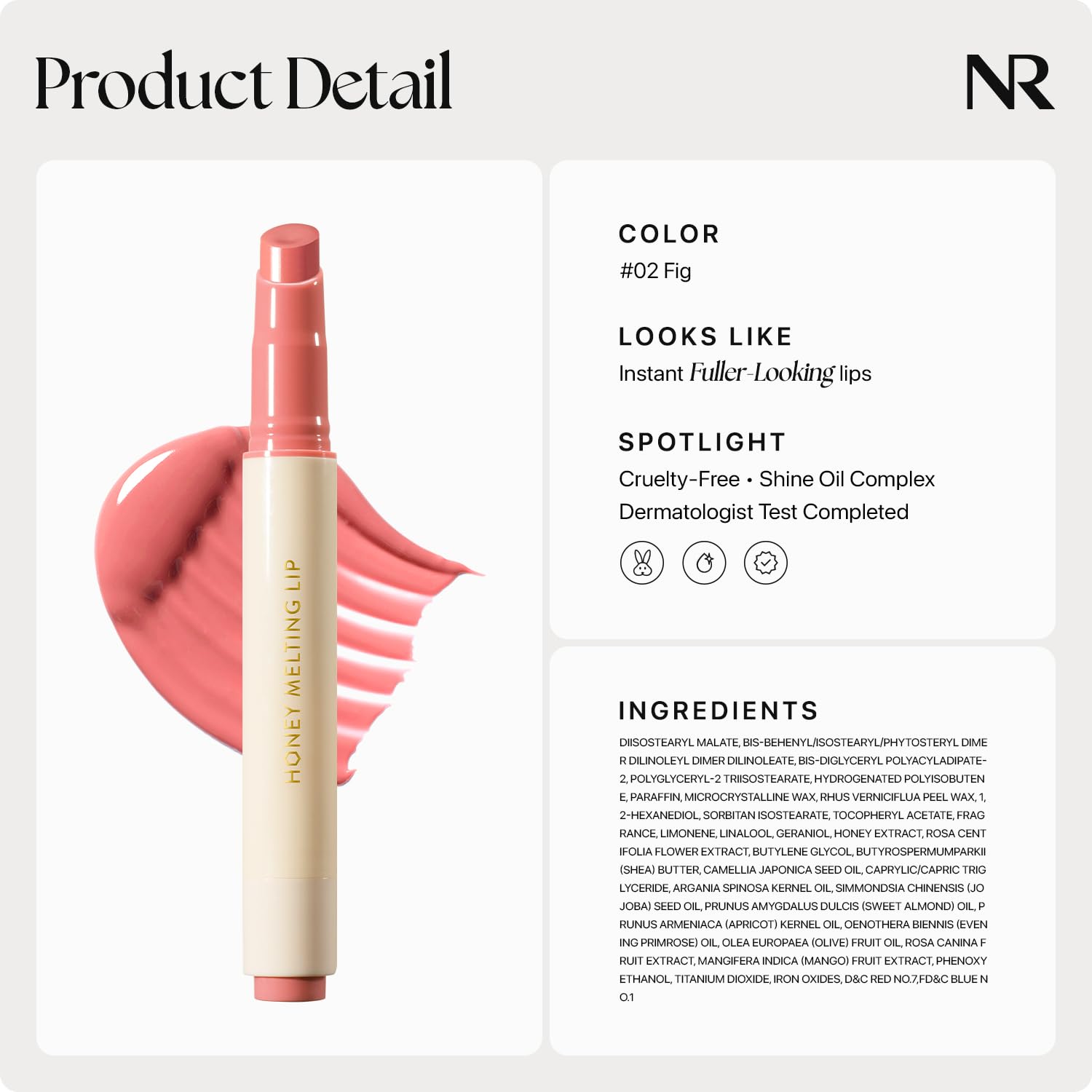 Nature Republic HONEY MELTING LIP (02 FIG) SOFT LIP STICK, Hydrating Gloss, Moisturizing balms, Sheer tint, Shine & Nude, Glowy Finish, korean make up Nature Republic Au supplements