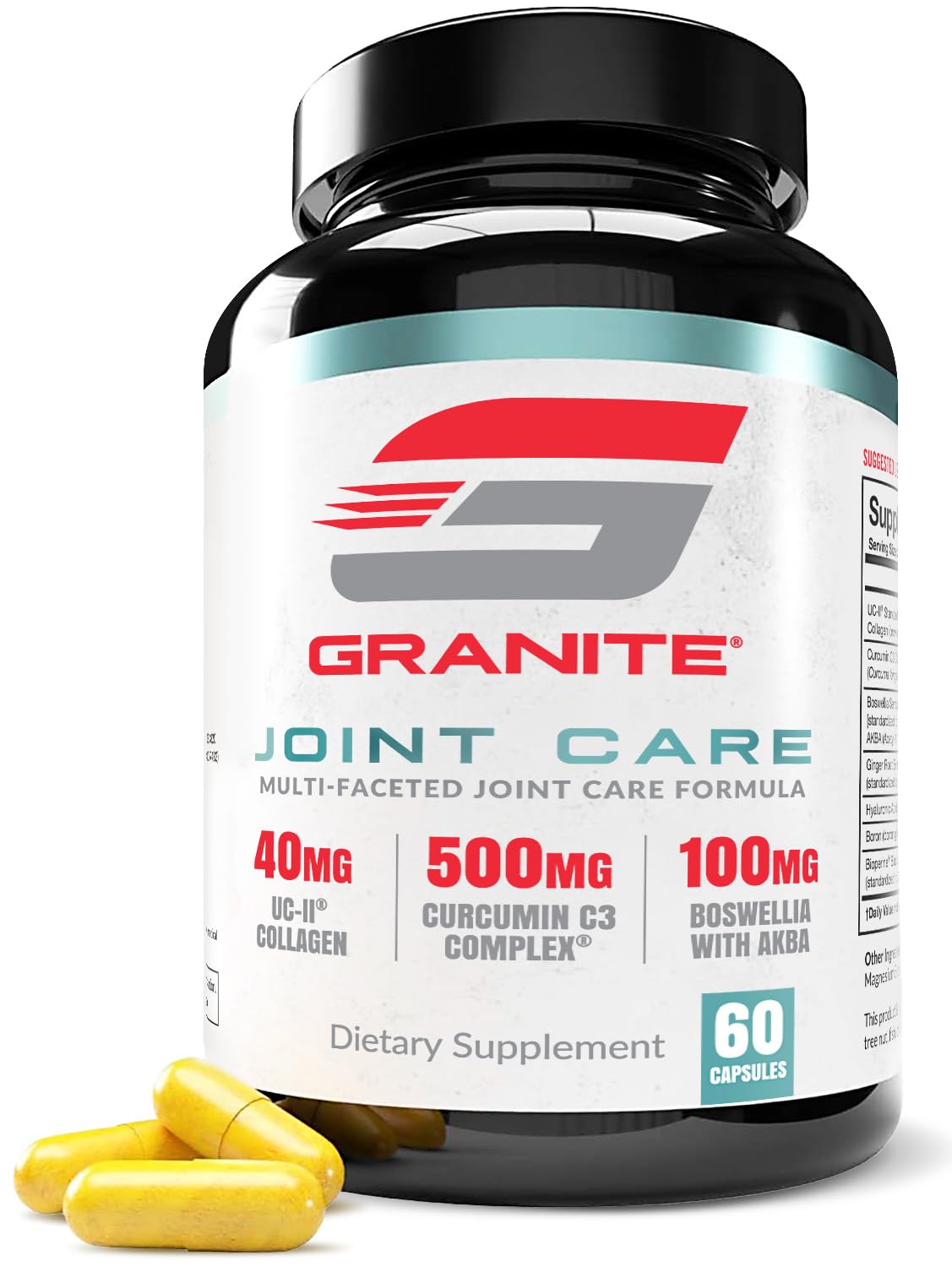 Granite Joint Care: Premium UC-II Collagen, Turmeric Curcumin C3, AKBA Boswellia + More - All-in-One Support for Joint Mobility, Comfort & Strength (60ct) Granite Supplements Au supplements