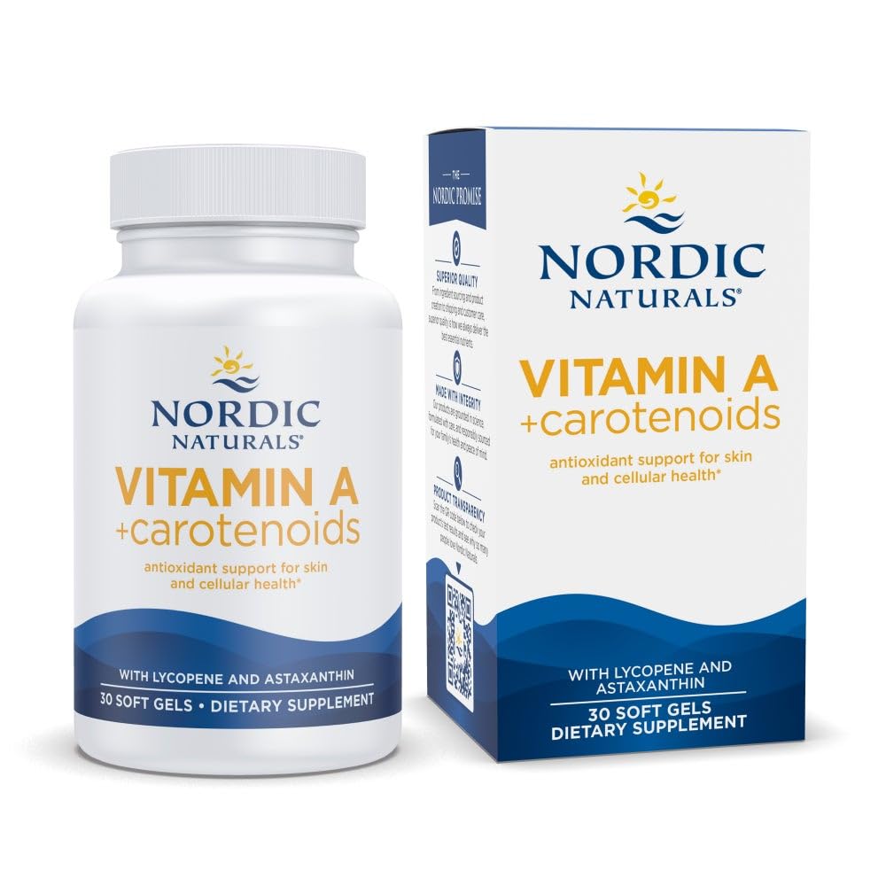 Nordic Naturals Vitamin A + Carotenoids, Unflavored - 30 Soft Gels - Lycopene & Astaxanthin - Supports Skin, Cellular Health - Non-GMO - 30 Servings Nordic Naturals Au supplements