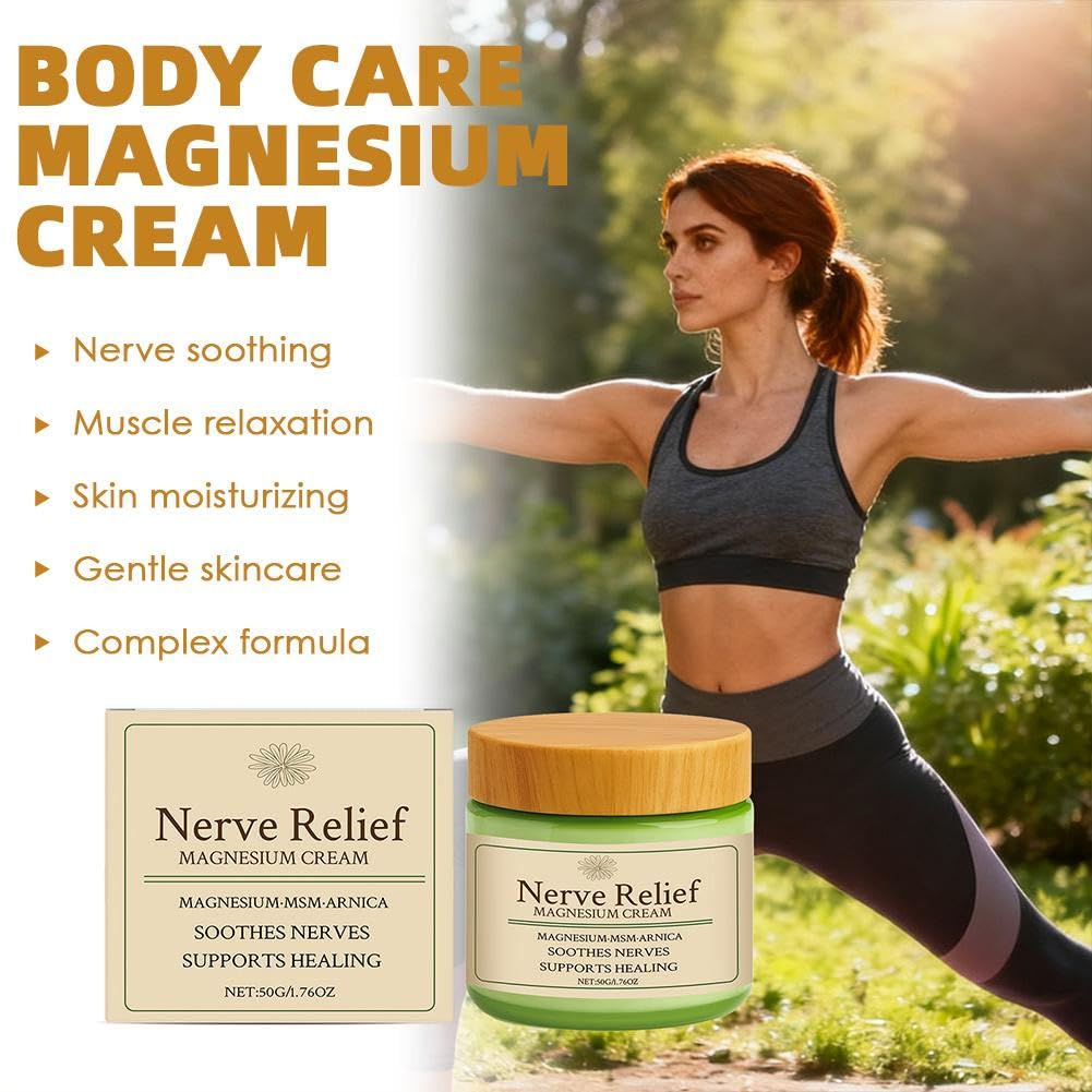 Total Relief Magnesium Cream for Nerve Relief with MSM & Arnica — Soothing Topical Support for Neuropathy & Muscle Relaxation — 2 Pack Value Set (3.52oz Total) Generic Au supplements