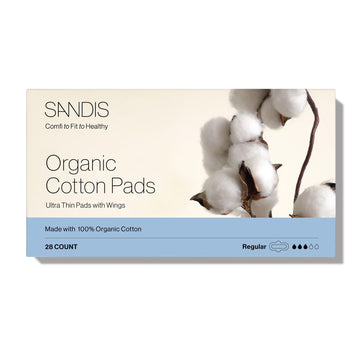 SANDIS Feminine Pad for Women - Regular 28 Count 100% Organic Cotton Ultra Thin with Wings SANDIS Au supplements