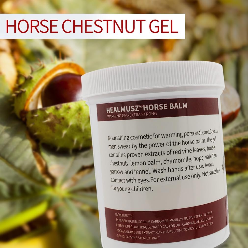 Horse Chestnut Cream Extra Strength Warming Massage Gel 16.9 Fl Oz (500mL) - Pferdebalsam for Varicose Veins, Muscle, Neck & Joint Discomfort, Bruises and Numbness ciwoll Au supplements