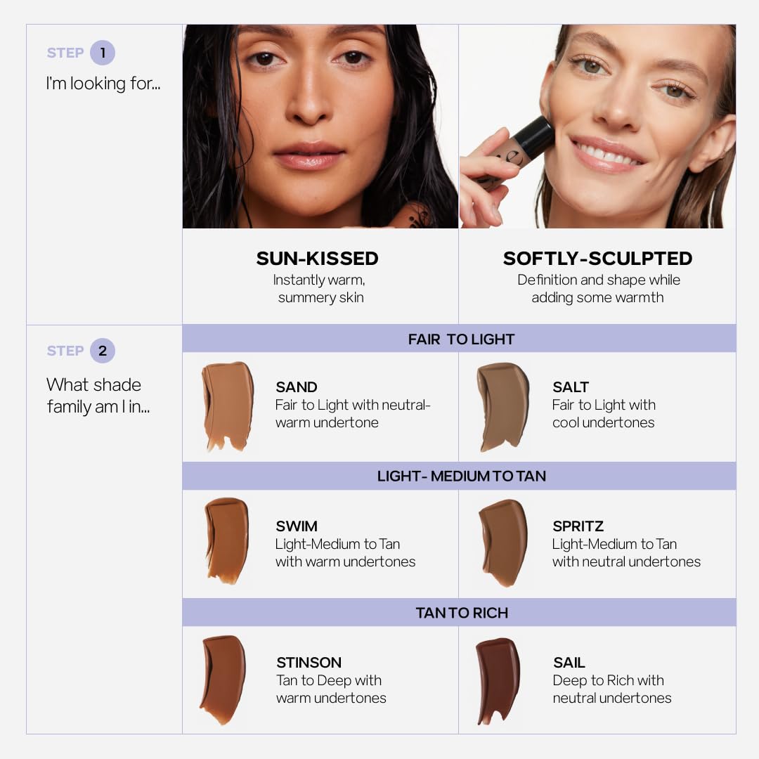 Saie Dew Bronze - Hydrating Liquid Bronzer Stick For a Sun Kissed Glow - Liquid Contour Stick Infused with Nourishing Skin Care Ingredients - Sculpted Face Makeup Essential - Sand (0.4 oz) Saie Au supplements