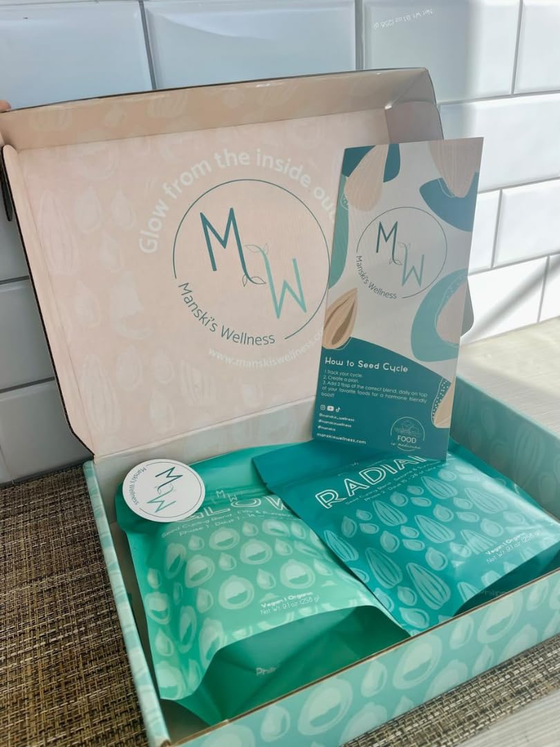 Manski's Wellness Glow & Radiant Seed Cycle Kit | PMS Support | Organic Seed Cycling | Natural Hormone Balance | Ease Cramps | Mitigate Cycle Symptoms | Vegan Supplement Manski's Wellness Au supplements