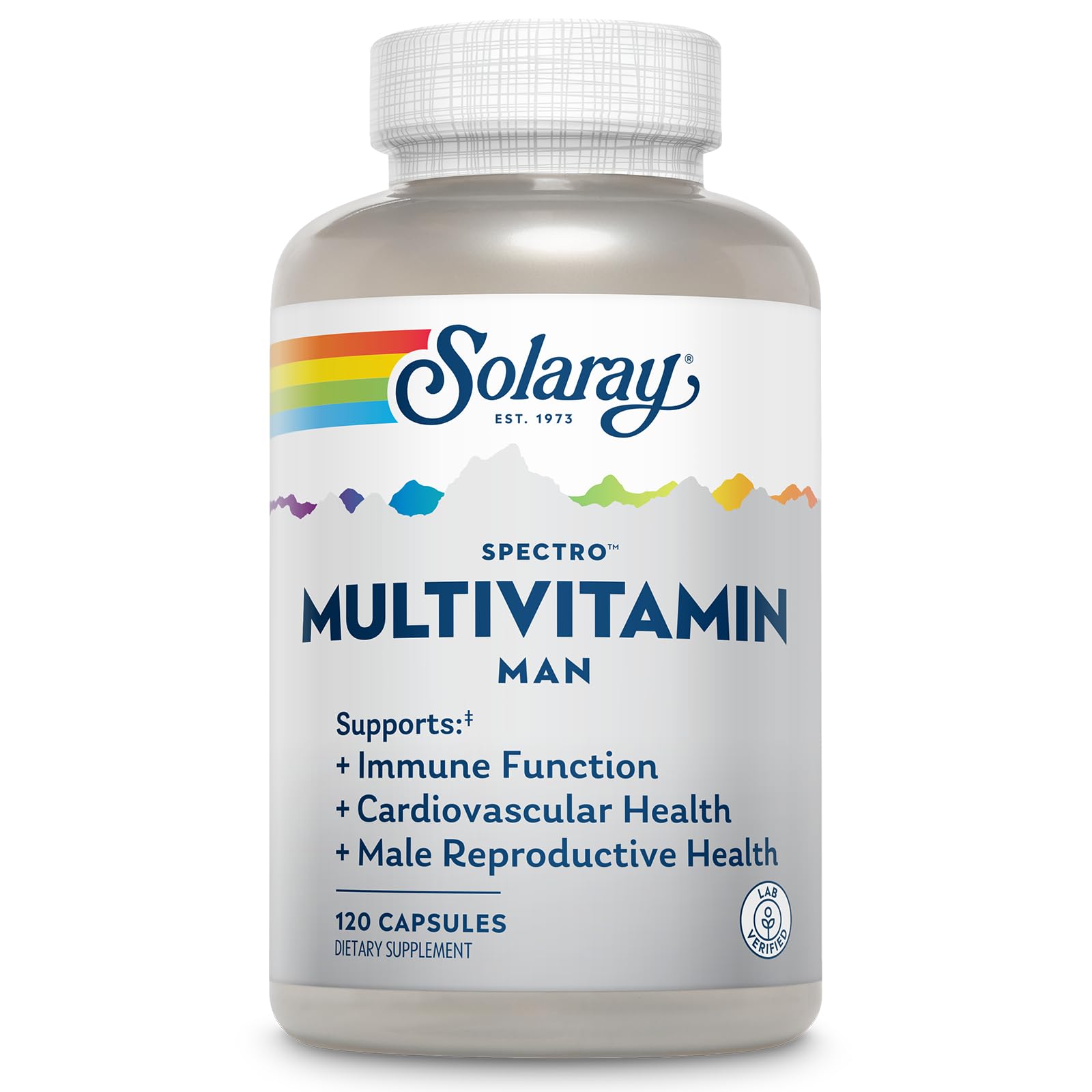 SOLARAY Spectro Multivitamin for Men - Cellular Energy, Heart Health, Immune Support - 45 Vitamins and Minerals w/Vitamin A, Vitamin C, D, Zinc, Digestive Enzymes, CoQ10, 60-Day Guarantee, 30 Serv. SOLARAY Au supplements