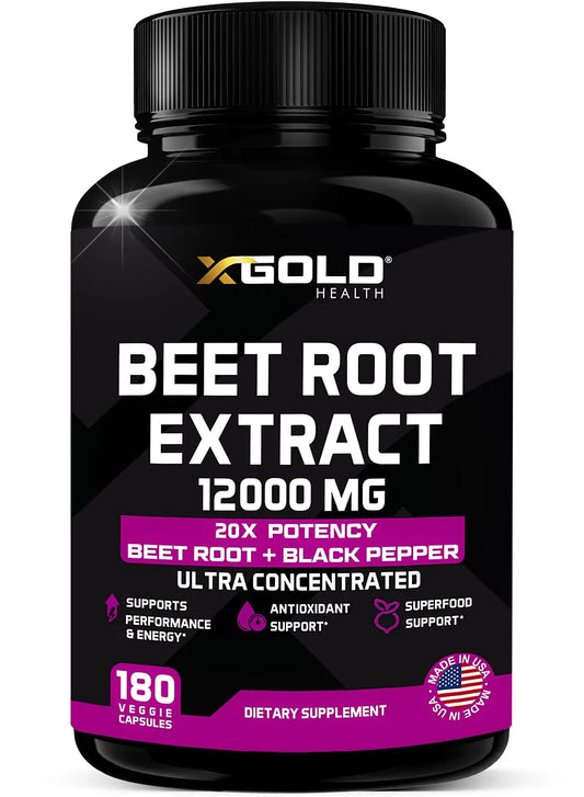 Beet Root Extract Capsules - 12000mg 20x Concentrated Beet Root Capsules Supplement X Gold HealthAU supplements