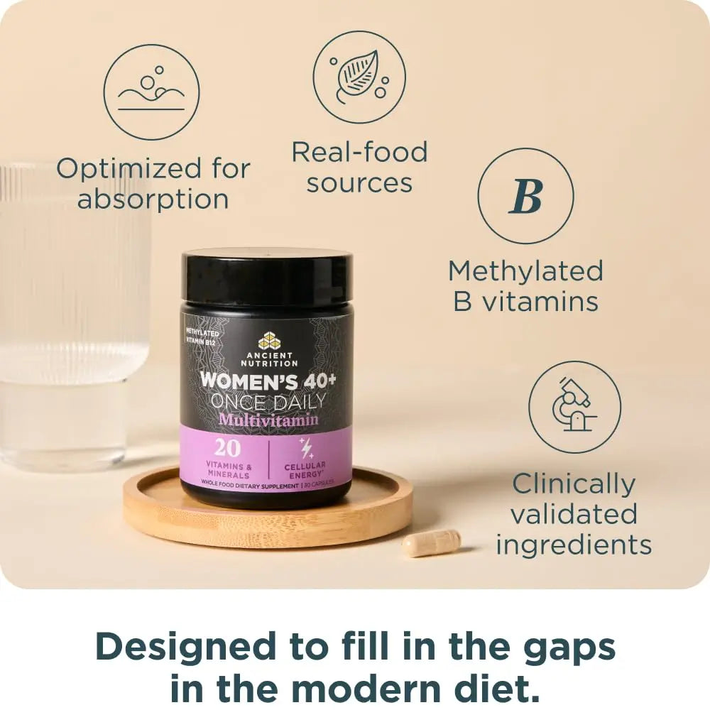 Ancient Nutrition Multivitamin for Women, Ancient Multi Women's 40+ Once Daily Vitamin Supplement, Vitamin B, Vitamin C and Vitamin K2 Ancient Nutrition Au supplements