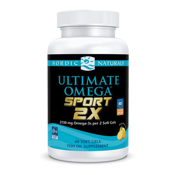 Nordic Naturals Ultimate Omega Sport 2X, Lemon Flavor - 60 Soft Gels - 2150 mg Omega-3 - NSF Certified Fish Oil with EPA & DHA - Heart & Muscle Health, Recovery - Non-GMO - 30 Servings Nordic Naturals Au supplements
