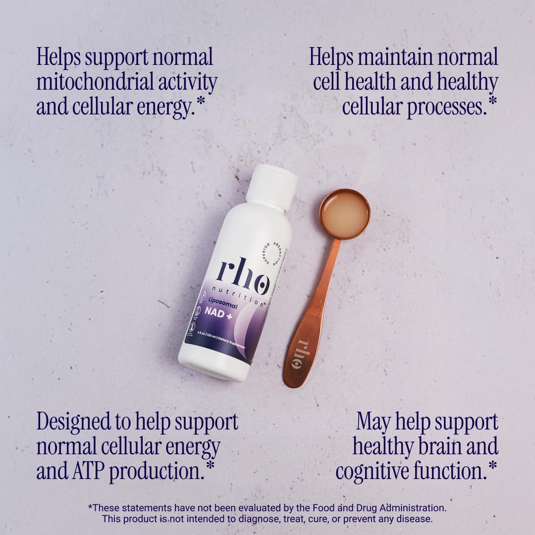 Rho Nutrition Liposomal NAD+ – Liquid Supplement Designed to Help Support Absorption – Active Form of NAD+ Helps Support Normal Cellular Health, Healthy Aging, Energy Metabolism and Overall Vitality Rho Nutrition Au supplements