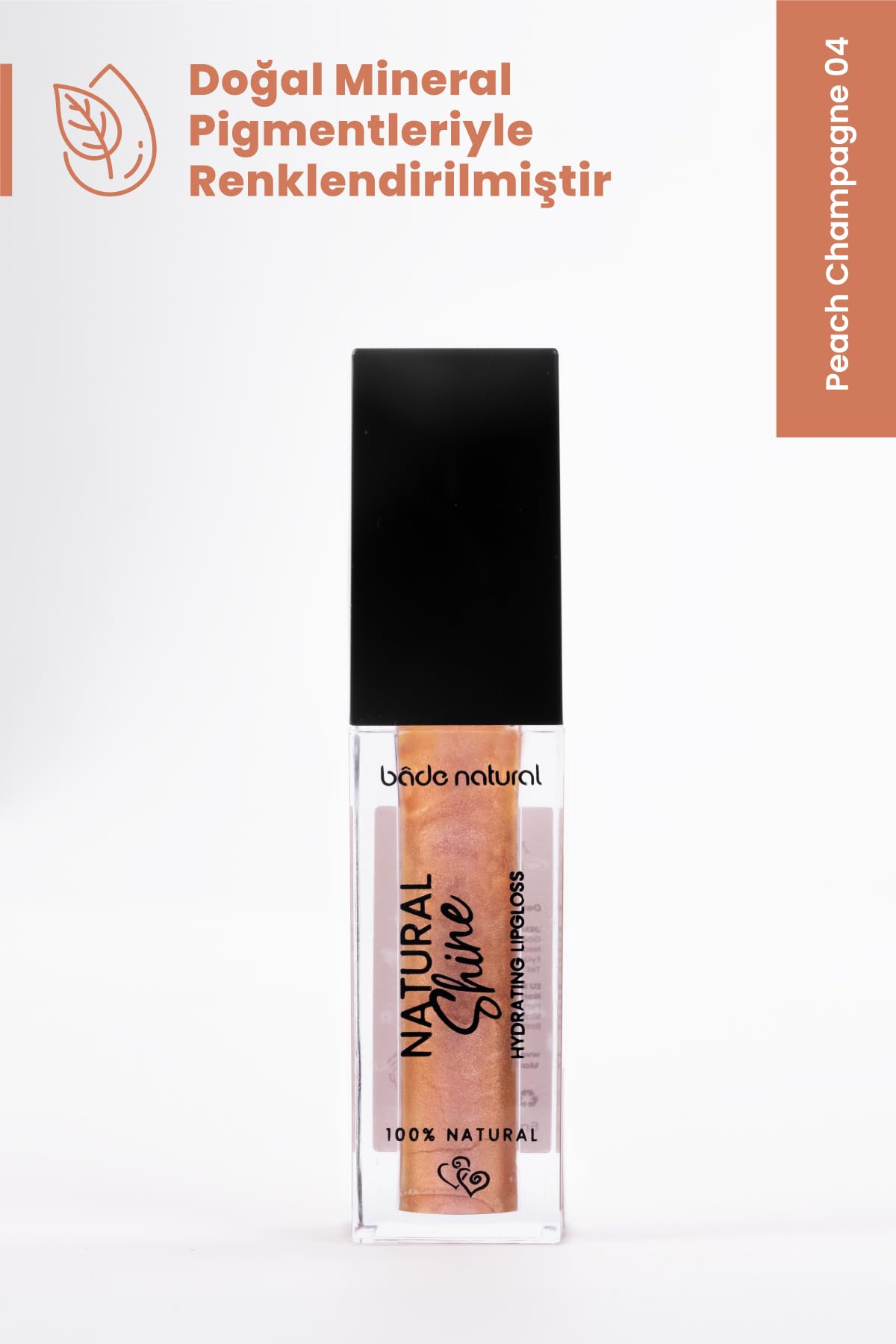 Bade Natural Moisturizing Lip Gloss Peach Champagne 04 – Soft Shine Finish, Smooth Non-Sticky Formula Bade Natural Au supplements