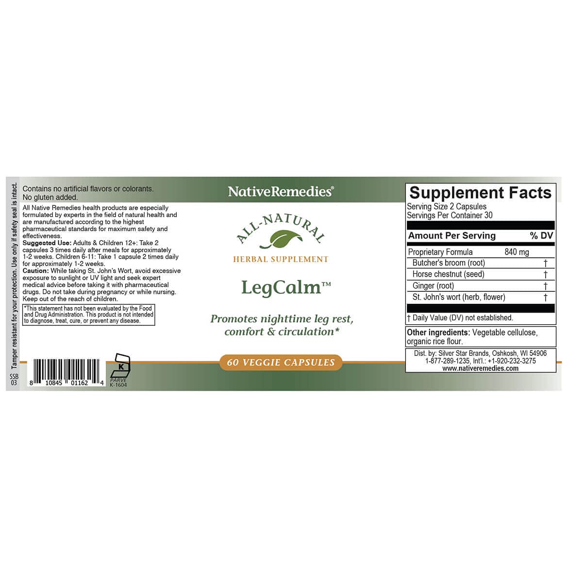 Native Remedies Leg Calm for Rested Legs and Limb Comfort at Night, 60 Veggie Caps Native Remedies Au supplements