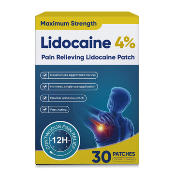 Teemofe 4% Lidocaine Pain Relief Patches – Maximum OTC Strength, Fast-Acting Targeted Relief, 30 Count, for Muscle & Joint Discomfort-01029-10 Teemofe Au supplements