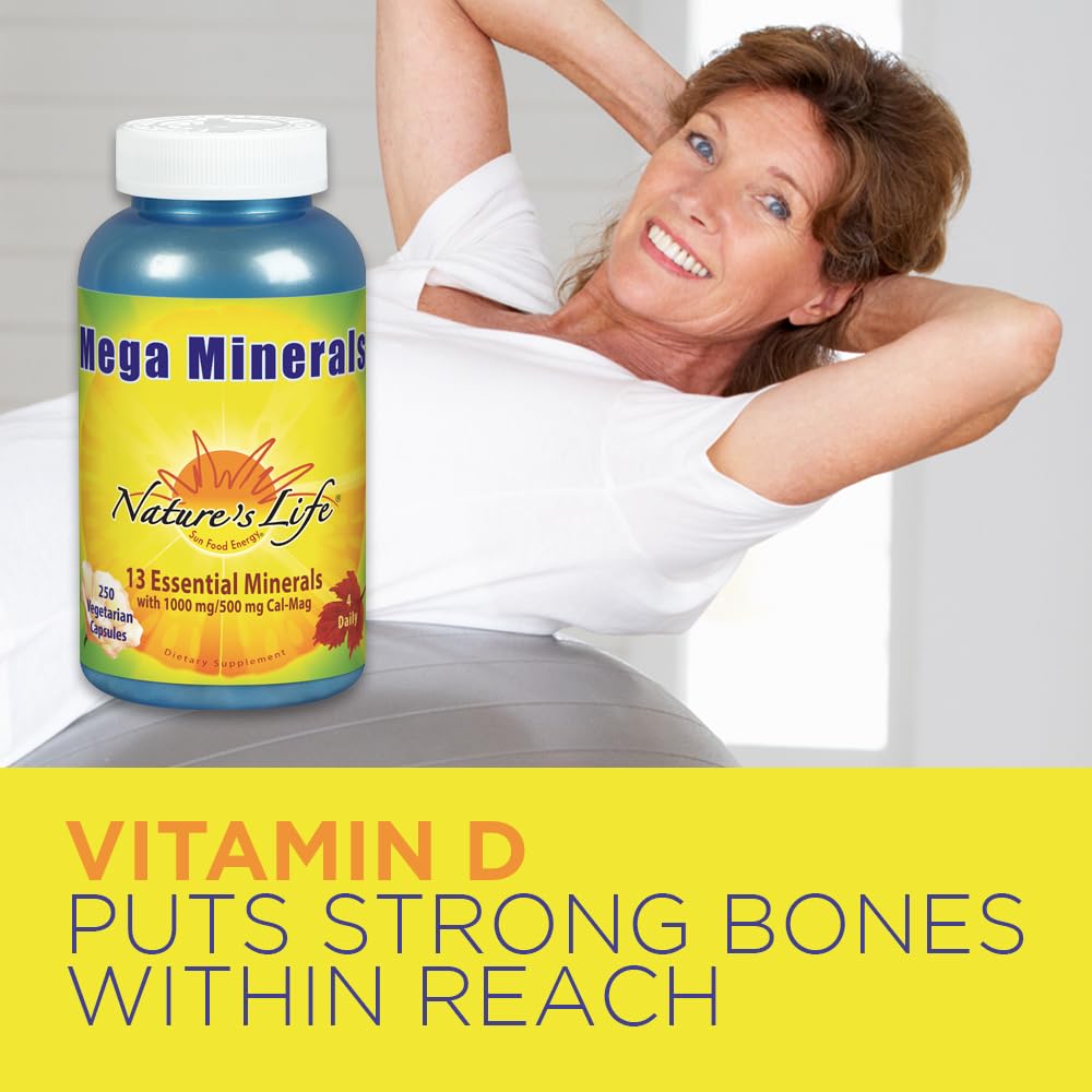 Nature's Life Mega Minerals Complex | Complete Multi Mineral + Vitamin D Supplement | 250 Vegetarian Capsules Nature's Life Au supplements