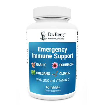 Dr. Berg Emergency Immune Support w/Echinacea - Potent Blend of Herbal Extracts (Warning: Strong Herbal Smells) - Immune Support Supplement Includes 2,000 IUs of Vitamin D & 10mg of Zinc - 60 Tablets Dr. Berg Nutritionals Au supplements
