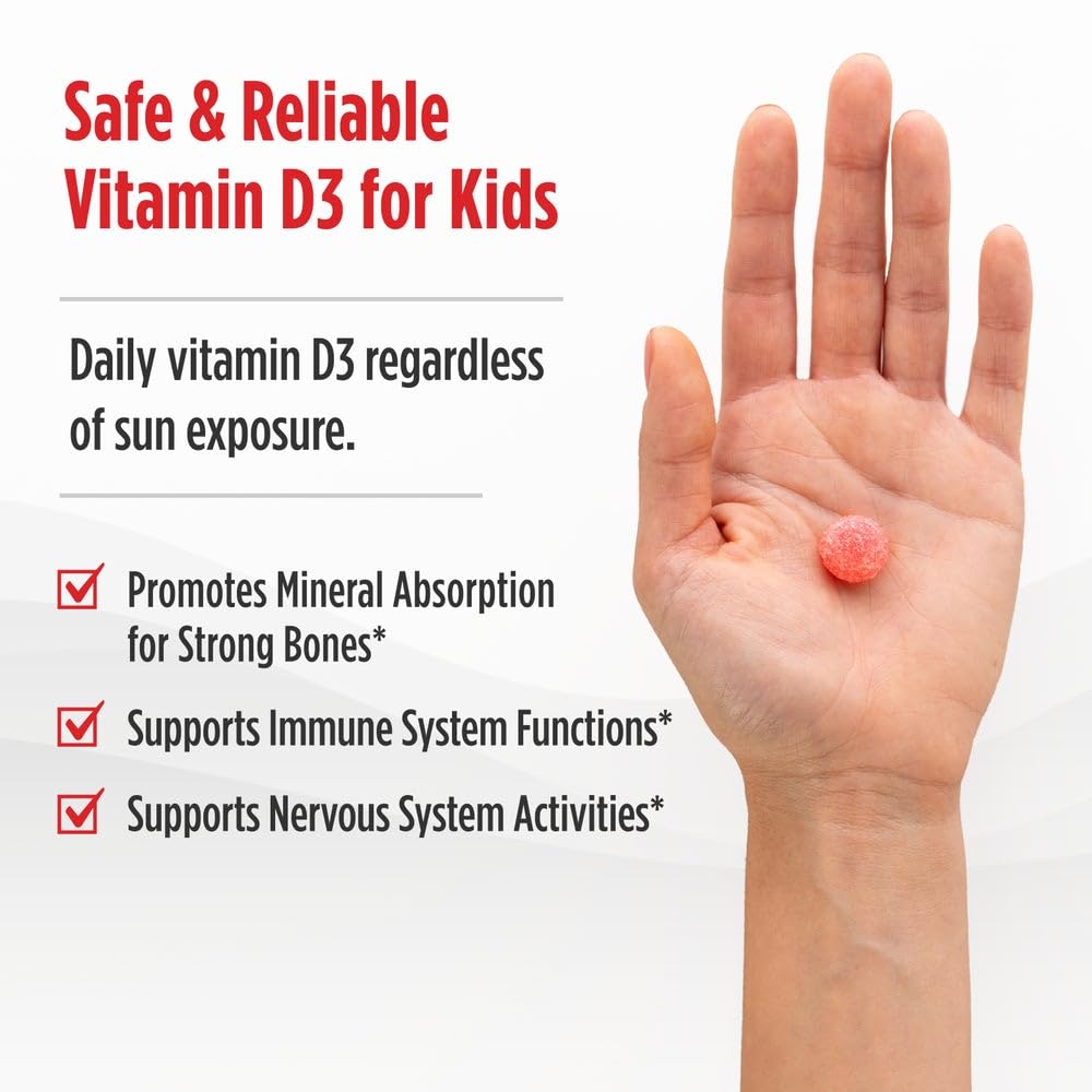 Nordic Naturals Vitamin D3 Gummies Kids, Wild Watermelon Splash - 120 Gummies - 400 IU Vitamin D3 - Bone Health, Healthy Immunity - Non-GMO, Vegetarian - 120 Servings Nordic Naturals Au supplements